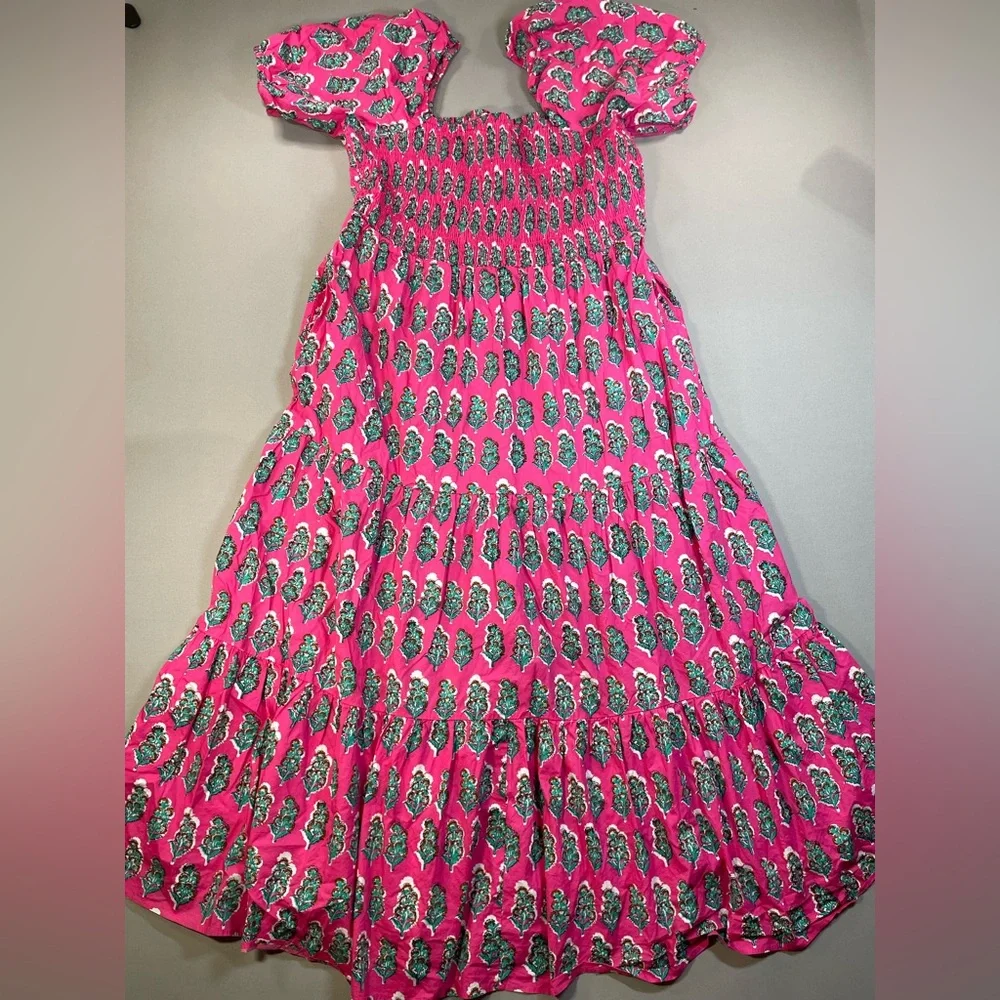 Boden Smocked Bodice Maxi Dress, Artisan Bloom Floral Pattern - Womens 20-22R - Picture 8 of 16